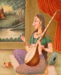 Image of Meerabai with musical instrument.